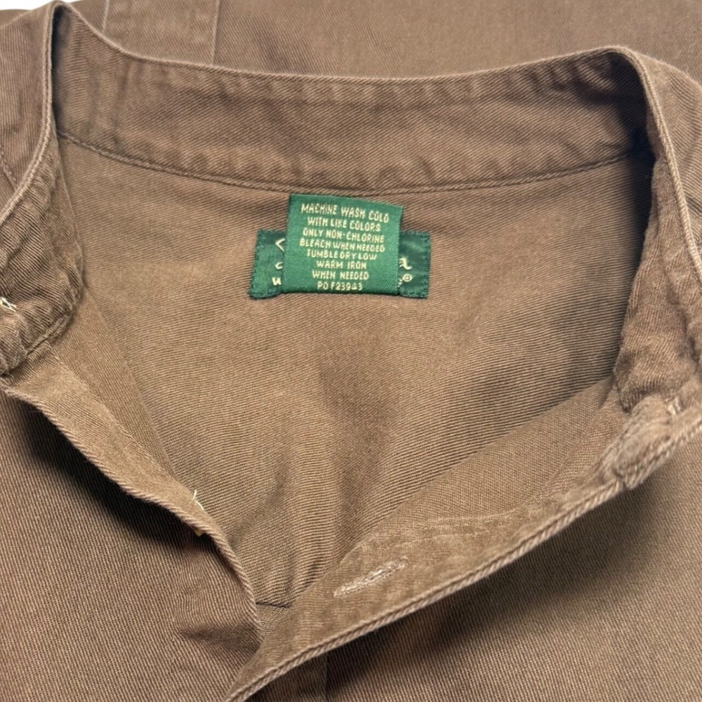 Scandia Woods Shirt 2XL‎ Brown Cotton Banded Mandarin Collar Workwear Vintage - Picture 4 of 6